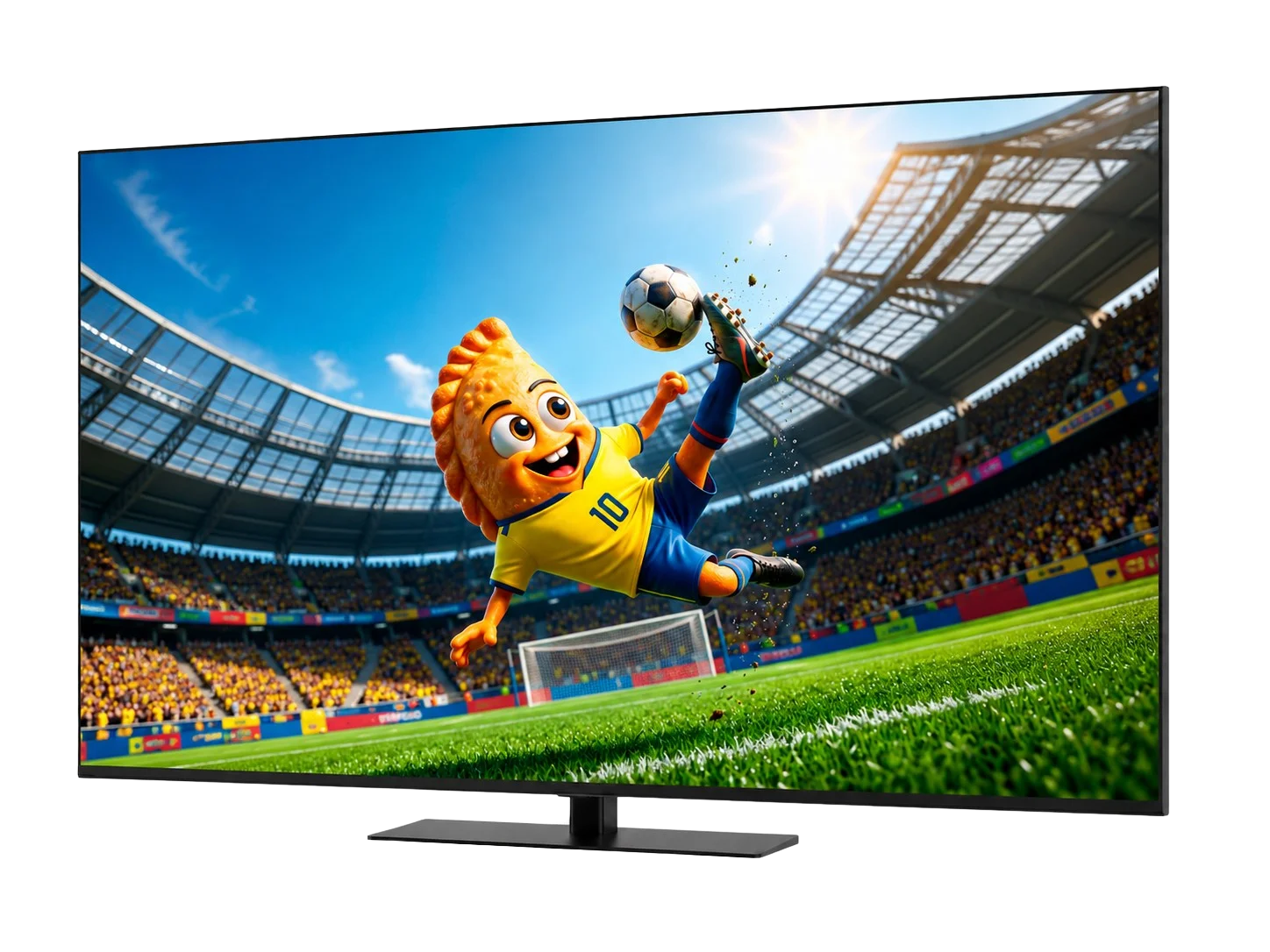Smart TV de 70 pulgadas con la mascota empanada haciendo una chilena: el gran premio del Mundialito de Snacks